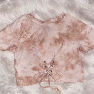 Nude tie dye top